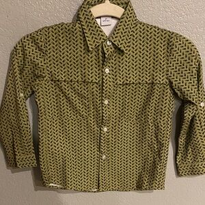 Boys blue quail button down 4T